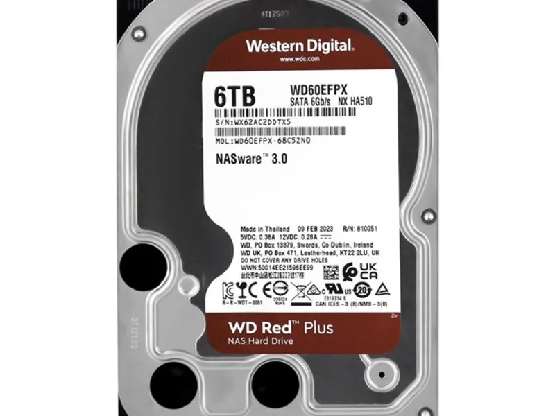 WD Red Plus Nas 6TB 3.5" 5400Rpm SATA (WD60EFPX)